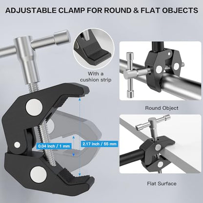 ZealSound Gooseneck Microphone Stand with Clamp, Flexible 13'' Boom Arm Mic Mount for Desk & Pipes, Compatible with Blue Yeti, Snowball, Razer, Pyle, Podcasting & Streaming - size: 13 inch