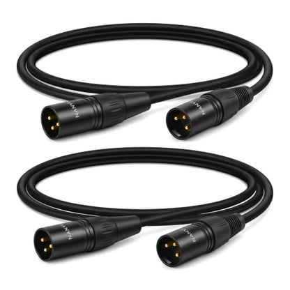 NANYI 2PCS XLR Male to Male Microphone Cable, 3-Pin, 1.6ft - size: XLR Male To Male-1.6FT-2PCS