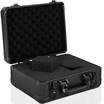 12.6 Inch Carrying Case with Customizable Pre-Diced Foam | Aluminum Case, Aluminum Alloy Sturdy Build, Storage Case for Microphone, Equipment, Camera, Tools, Recorder, etc - size: 12.6x9.8x5.5 Inch