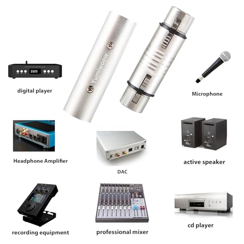 2-Pack XLR Adapter, 2 Male to Male & 2 Female to Female Couplers, Gender Changer Connector for Mixer, Microphone, Amplifier
