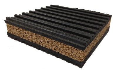 Cork & Rubber Anti Vibration Pads 6" x 6" (Package of 4) - size: 6" X 6" X 7/8"