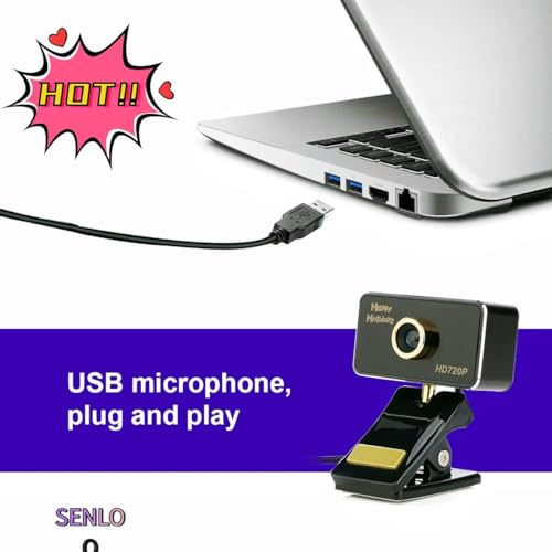 HD Webcam for PC - Computer Camera- 720P USB Webcam with Microphone - Web Camera for Desktop Computer - Web Cam for Online Calling/Video Conferencing, Zoom/Skype/Facetime/YouTube, Laptop/PC