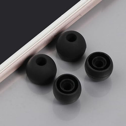 18Pcs Silicone Buds Ear Tips S/M/L Sizes Earbuds Soft Rubber Flexible Eartips Buds Wing Tips Fit in Case Buds, Black