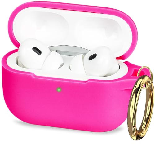 Case for Apple Airpods Pro 3 (2025) - VOTILE Airpods Pro 3 Cases Cover Women Silicone iPods Pro 3 Earbuds Wireless Accessorie Charging Cases Girl Keychain for Airpod iPods Pro 3 Generation - Hot Pink - color: # Hot Pink/Rose Red, size: for AirPods Pro 3 (