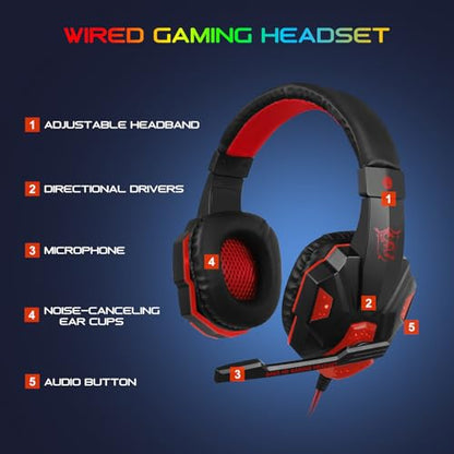 BlueFinger RGB Gaming Keyboard and Backlit Mouse and Headset Combo, USB Wired Backlit Keyboard, LED Gaming Mouse Set, Headset with Microphone for Laptop PC Computer Game and Work - color: Black