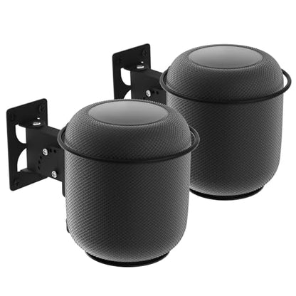 Heavy Duty 2-Pack Speaker Wall Mount for HomePod 1st Wall Mount, Adjustable Swivel & Tilt Mounts for HomePod Gen 1, for HomePod 1st Mounting Brackets with Hardware Kit (Black) - color: Black