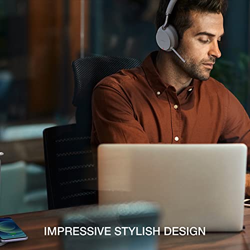 Yealink BH72 Bluetooth Headset UC with Charging Stand, USB-A (Grey) - GTW Bundle Yealink Wireless Headset with Global Teck Microfiber Cloth - Compatible for Office and Home Use - color: Grey - w/ Charging Stand, size: UC Version