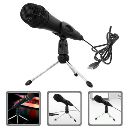 Vaguelly USB Condenser Microphone Wired Gaming Mic for Laptop Desktop Podcast Streaming with Mute Button and LED Indicator, Multipurpose Mic for Music, Meeting, and Live Recording