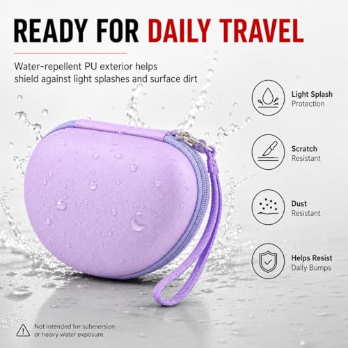 COMECASE Case for Beats Solo 4/Studio Pro Headphones with Mesh Pocket | Water-Resistant Hard Shell, Wrist Strap for Easy Carrying, Travel Storage, Fits Solo 2/3, Solo Pro and Studio3, Purple - color: Purple