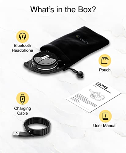 Kinivo BTH240 PRO Bluetooth Wireless Headphones (On-Ear, HiFi Stereo Music, 30 Hours Playtime, Built-in Mic, Foldable Headset, Hands-Free Calling) - size: BTH240-PRO