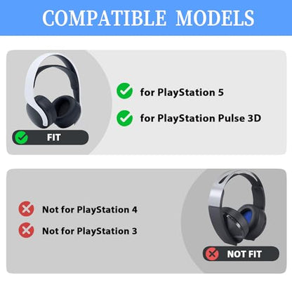 Adhiper Replacement Ear Pads for Sony PlayStation 5 Pulse PS5 3D Headset | PS5 Breathable Mesh Ear Cushions,Securely Memory Foam Headset Earpads,Durable, Noise-Reducing Headphone Pads(Black） - color: Mesh Black