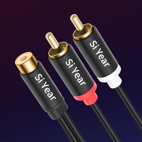 RCA Splitter 1 Female 2 Male 2Pack, Phono RCA Female to Dual Male Gold Plated Adapter, Stereo Audio Y Splitter Cable (20cm/2pcs) - color: RCAF-2RCAM-2PCS
