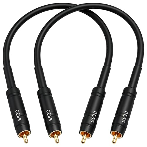 CNCESS RCA Preamp Jumper Cable, Male to Male, 12AWG Soft Link, 1 ft, 2-Pack - size: 1 Foot