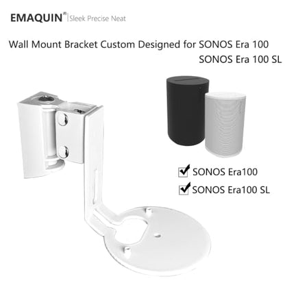 Wall Mount Bracket for Sonos Era 100/Era 100 SL Speaker (Swivel and Tilt,Sturdy Metal,Enduring Paint Finish,Easy to intall,Compatible with Sonos Era 100/Era 100 SL,Single pc,White) - color: White, size: Single pc