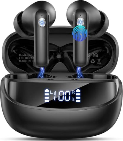 Wireless Earbuds 2026, Ear Buds Bluetooth 5.4 Headphones with HiFi Stereo/ENC Noise Cancelling, Wireless Earphones 40H Playtime Bluetooth Earphones, in Ear Headphones IP7 Waterproof/USB-C Fast Charge | Deep Bass Stereo, 40H Playtime, Mini Charging Case, L