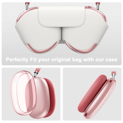 Compatible with Apple AirPods Max Case,Clear Soft TPU Anti-Scratch,Ear Pad Case Cover/Ear Cups Cover/Headband Covers for AirPods Max Headphones,Red - color: D-Red, size: Clear case