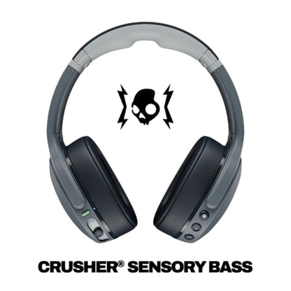 Skullcandy Crusher Evo Wireless Multi-Sensory Bass Headphones - Chill Grey | Bluetooth, Noise Isolating Over-Ear Fit, 40 Hours Battery, Microphone, Working Out, Gym, Travel, Studying, Music - color: Chill Grey