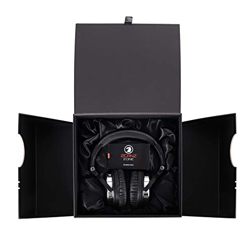 2CANZ Over-Ear Professional Wired DJ Headphones - 50mm Neodymium Drivers, Closed Back, Plush Comfrasoft Ear Cushions, 8-Way Adjustable Earpads, Foldable, and Joint Listening