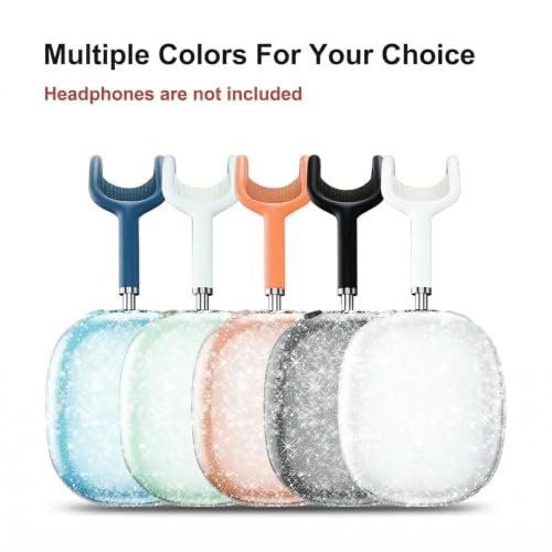 MOLOPPO 3 in 1 Case Cover Compatible with AirPods Max 2/1, Purple Glitter | Anti-scratch Clear Soft TPU Ear Cups /Silicone Ear Pad Case /Headband Cover for AirPods Max, Transparent Accessories for Max - color: B2-Purple Glitter