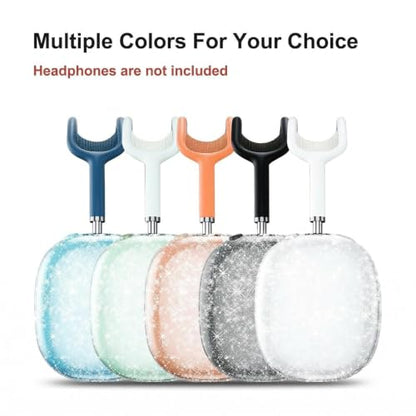 MOLOPPO 3 in 1 Case Cover Compatible with AirPods Max 2/1, Purple Glitter | Anti-scratch Clear Soft TPU Ear Cups /Silicone Ear Pad Case /Headband Cover for AirPods Max, Transparent Accessories for Max - color: B2-Purple Glitter