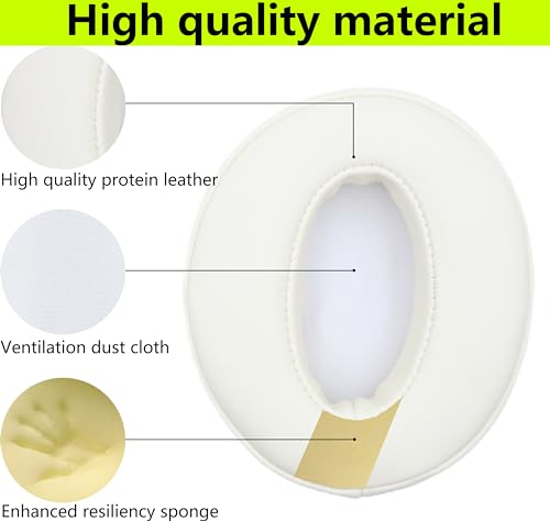 Replacement Ear Pads Compatible with Sennheiser HD4.50 White | for Sennheiser HD4.50BT/HD4.50BTNC/HD4.50SE/HD4.40/HD4.30G/HD4.20S/HD458BT/HD450/HD450BT/HD400S/HD350BT headphones - color: Milky White