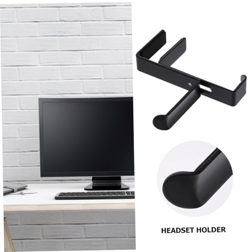 VILLCASE Adjustable Metal Headphone Stand Hanger Clip Under Desk Headset Holder for Gaming and Office Use Space-Saving Design - color: Black