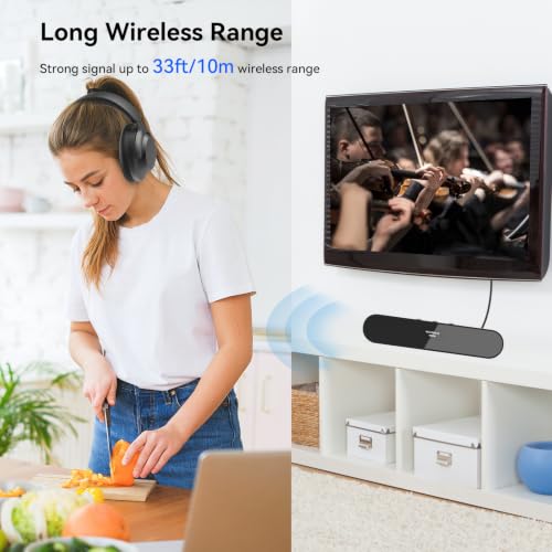 QCC3086 Bluetooth 5.4 Audio Transmitter aptX Adaptive LC3 Auracast Dual Classic Bluetooth OLED 20M Range AUX Optical USB-C