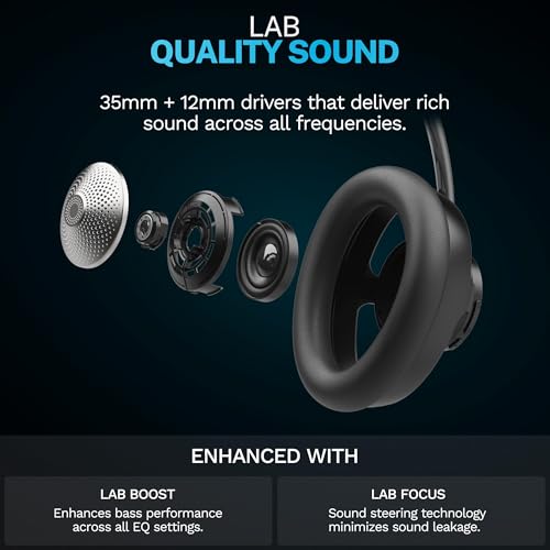 JLab JBuds Open Wireless Headphones – Open-Ear, Comfortable All-Day Fit, 24+ Hour Playtime, Immersive Sound, Bluetooth Headphones with App Control, Black - color: Black