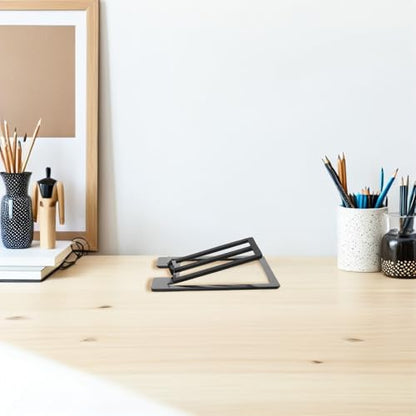 1 Pair Metal Desktop Speaker Stands with 15° Tilt, Slip Resistant and Sturdy Support for Bookshelf Speakers, Studio Monitors, and Computer Audio Devices on Desk