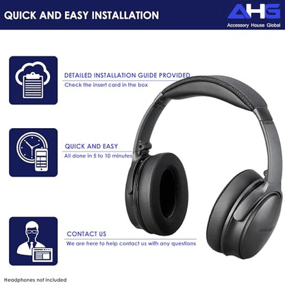 AHG Accessory House Global Cooling Gel Replacement Ear Pads Compatible with Bose QuietComfort 2023 / QC35 II, QC35, QC45, QCSE and QCSC Headphones, Extra Thick Ear Cushions with Scrims, Easy DIY Fit - color: AHG-QUIETCOMFORT-COOL-GEL-EP