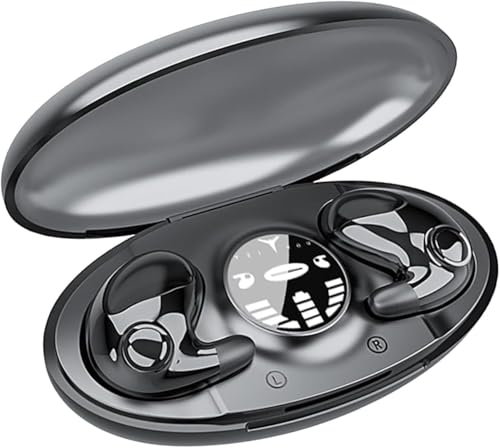 Ultra-Thin Wireless Earbuds - 3.2g Lightweight, Bluetooth, IPX5 Waterproof, Secure Fit for Sleep & Sports, with Charging Case, Touch Control, Binaural Stereo (Black) - color: Black