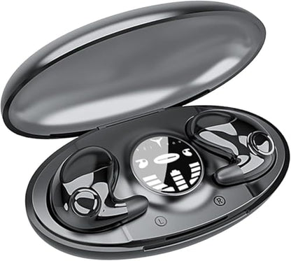 Ultra-Thin Wireless Earbuds - 3.2g Lightweight, Bluetooth, IPX5 Waterproof, Secure Fit for Sleep & Sports, with Charging Case, Touch Control, Binaural Stereo (Black) - color: Black