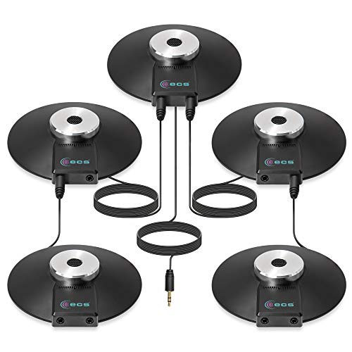 ECS WordForum 3.5mm TRS 360° Omnidirectional Stereo Conference Microphone for PC - with Daisy Chain Option, Condenser Mic for Teleconferencing - 5 Pack - size: 5 Pack - WordForum 3.5mm