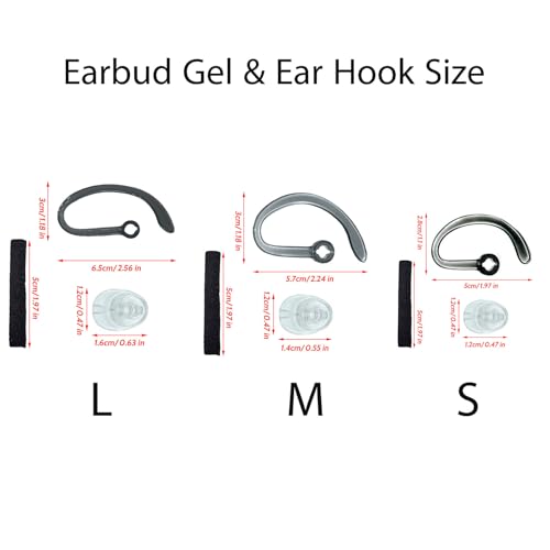 CS540 Eartips Set, Ear Hook Loops, Comfortable Ear Tips Foam Spare Ear Gels Secure Fit for Plantronics CS540 Savi W440 W740 W745 WH500 Headset 9pcs in a Box (S+M+L) - size: S+M+L