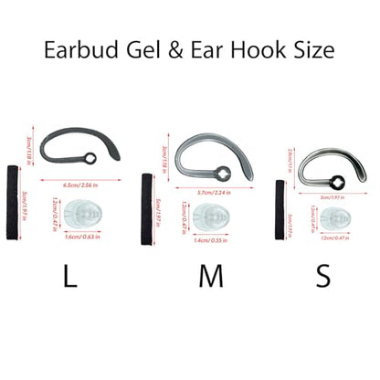 CS540 Eartips Set, Ear Hook Loops, Comfortable Ear Tips Foam Spare Ear Gels Secure Fit for Plantronics CS540 Savi W440 W740 W745 WH500 Headset 9pcs in a Box (S+M+L) - size: S+M+L