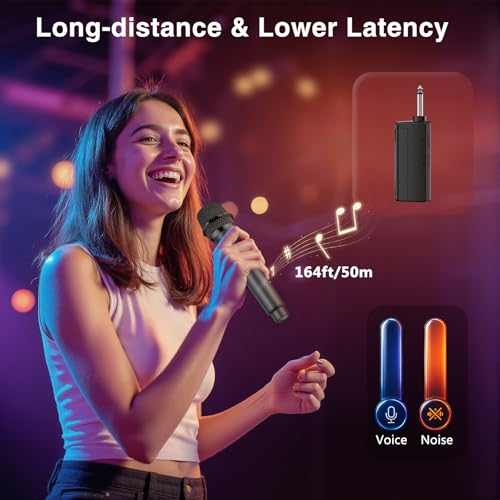 Wireless Microphones,Professional Dual Handheld Cordless Dynamic Mic System