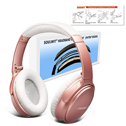SOULWIT Headband for Bose QC35 & QuietComfort 35 II (QC35 ii) Headphones, Replacement Headstrap Pad Repair Part (White) - color: White