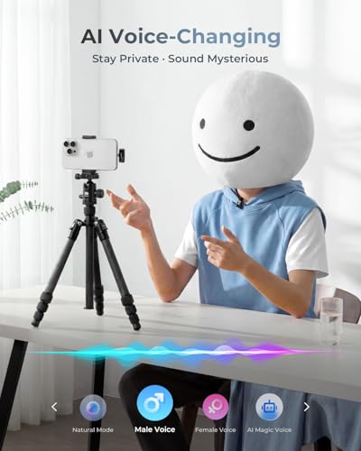 Wireless Lavalier Microphone for iPhone & Android, Mini Clip-On Lapel Mic with 25H Charging Case, AI Noise Reduction, 3 Voice Modes for Vlogging, TikTok & Live Streaming - size: 2TX + USB-C RX + Lightning Adapter + 1CC