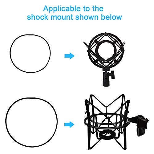 Universal Elastic Bands Replacement for Microphone Shock Mount Mic Holder Clamp Clip Anti-aging Rubber Rings, 6PCS (black) - color: black