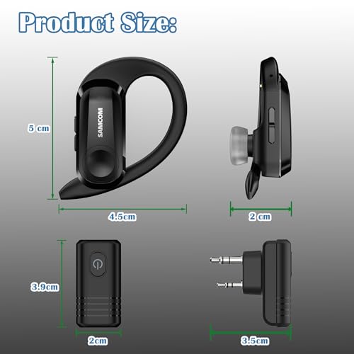 SAMCOM BTEAR-02 Wireless Earpiece with Mic for FPCN10A/FPCN30A Radio, 1 Set