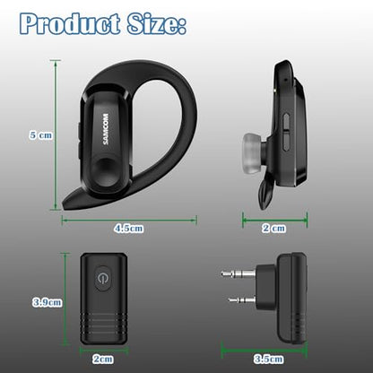 SAMCOM BTEAR-02 Wireless Earpiece with Mic for FPCN10A/FPCN30A Radio, 1 Set