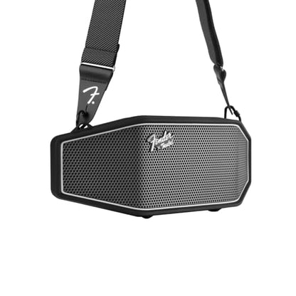 Fender x Teufel ROCKSTER CROSS Portable Wireless Bluetooth Speaker – Rugged, Waterproof, 16 Hours of Battery, Powerful Stereo Sound, Subwoofer, Built-in Power Bank, Fender Guitar Strap (Black & Steel)