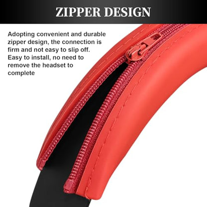 Replacement WH-1000XM4 Silicone Headband Cover Compatible with Sony WH-1000XM4, WH-1000XM3, WH-CH720N, WH-XB910N Headphones, Sweatproof & Washable Headband Cover Accessories (Red) - color: Red