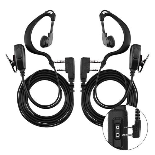 2pcs Walkie Talkie Earpiece with Mic for Retevis Pxton Baofeng