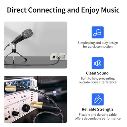 XLR Cable 16 Feet/5 Meter 3 Pin Microphone Female to Male Balanced Shielded Cable, Fibre Braiding with 22AWG Oxygen-Free Copper(OFC) Mic Cord for Speaker and Audio System - size: 16ft(5 meter)
