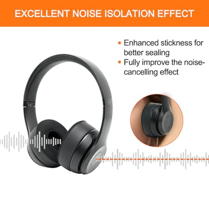 GVOEARS Ear Pads Replacement for Beats Solo 2 Solo 3 - Cooling Gel Earpad | Cushions for Solo 2/3 Wired Wireless Headphones Covers with Noise Isolation Memory Foam (Black) - color: Black Cooling
