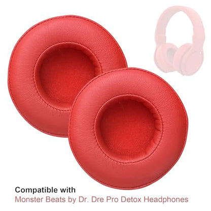 Alitutumao Replacement Earpads Ear Cushions Ear Cups Repair Parts Compatible with Beats by Dr Dre Pro/Detox Wireless Headphones Memory Foam Ear Pads (Red) - color: Red Earpads