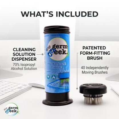 Germ Geek Keyboard & Electronics Cleaner | Reusable Brush + Solution - size: 1