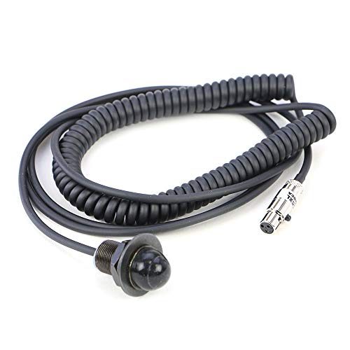 Rugged Radios PTT-HM-CCXL 3-Pin Hole Mount Push to Talk Coil Cord Cable | Heavy-Duty Coil Cord with 1,000,000-Cycle Switch, 3-Pin Connector & 5/8-Inch Mount for Rugged Intercom Systems