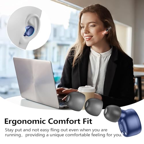 kurdene Wireless Earbuds Bluetooth 5.3 Light Weight in Ear Headphones | Premium Sound Bass Ear buds with Charging Case,Touch Control,Built in Mics Headset,Clear Calls for Sports Workout Blue - color: Blue